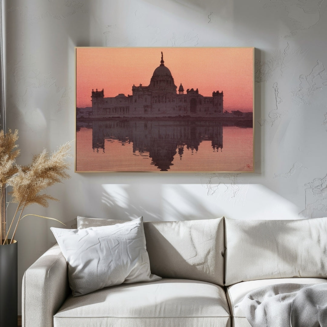 Victoria Memorial – Yoshida Hiroshi Japanese Woodblock Print 2 : 3 Horizontal Premium Wall Art Canvas by MeriDeewar