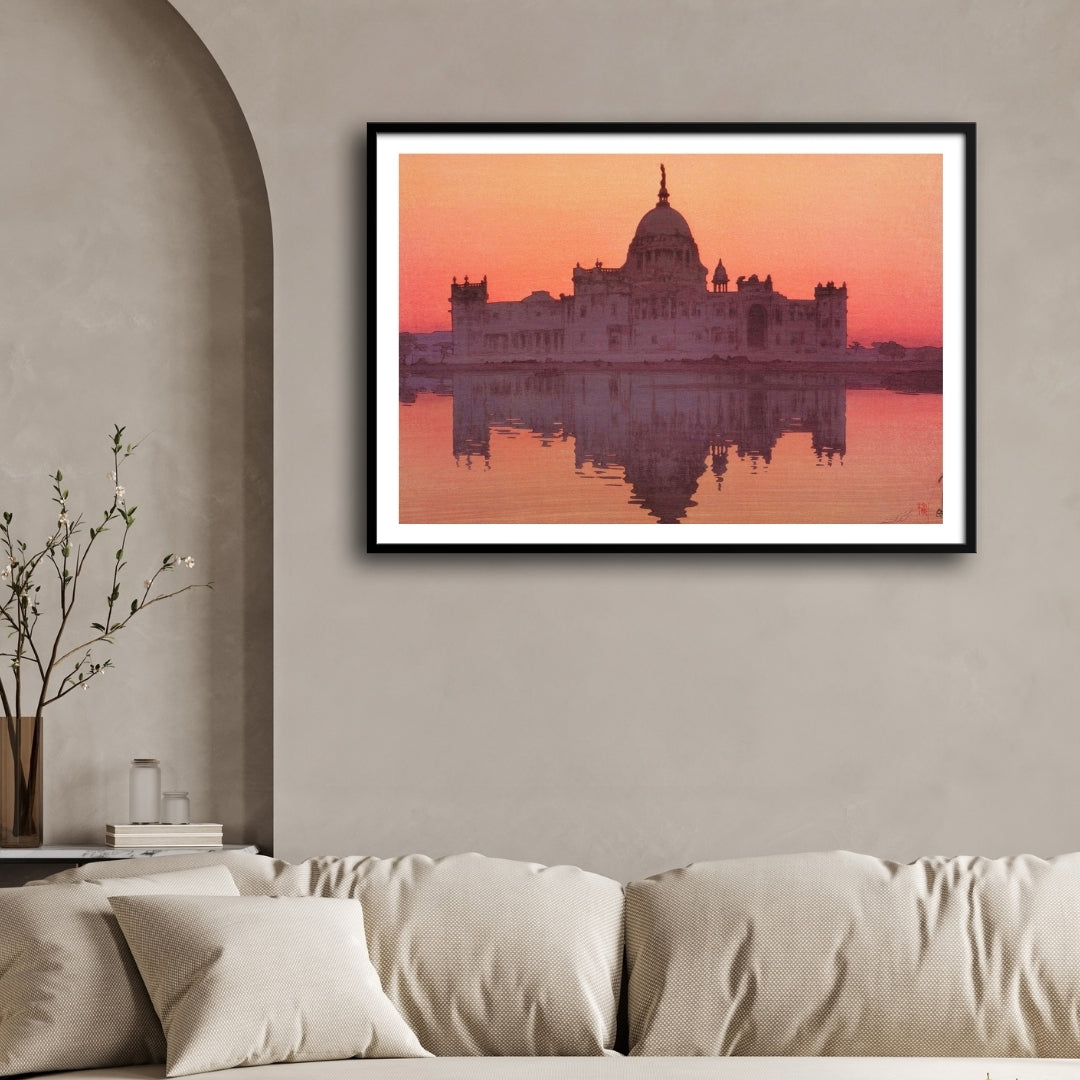 Victoria Memorial – Yoshida Hiroshi Japanese Woodblock Print 2 : 3 Horizontal Premium Wall Art Canvas by MeriDeewar
