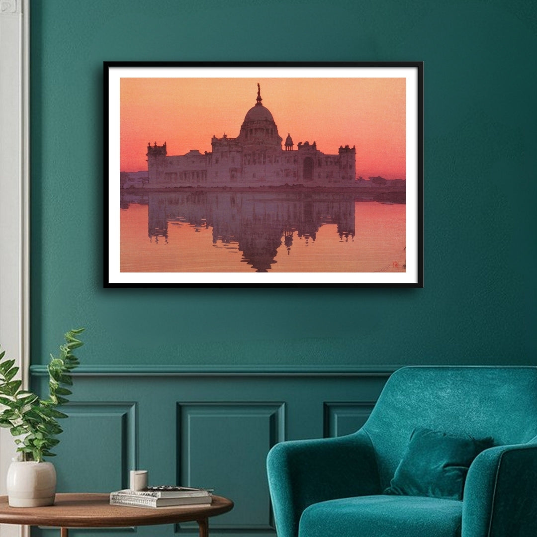Victoria Memorial – Yoshida Hiroshi Japanese Woodblock Print 2 : 3 Horizontal Premium Wall Art Canvas by MeriDeewar