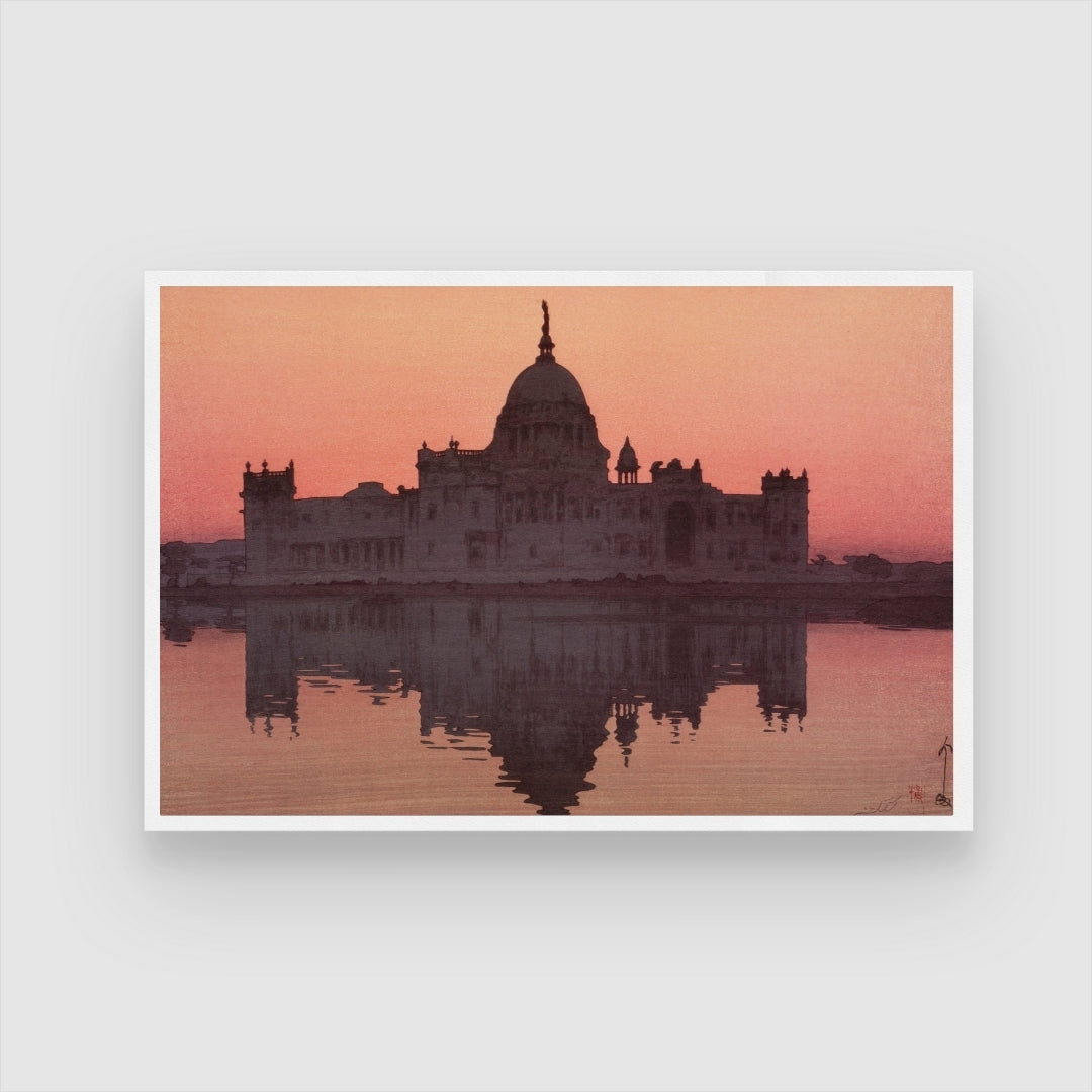 Victoria Memorial – Yoshida Hiroshi Japanese Woodblock Print 2 : 3 Horizontal Premium Wall Art Canvas by MeriDeewar