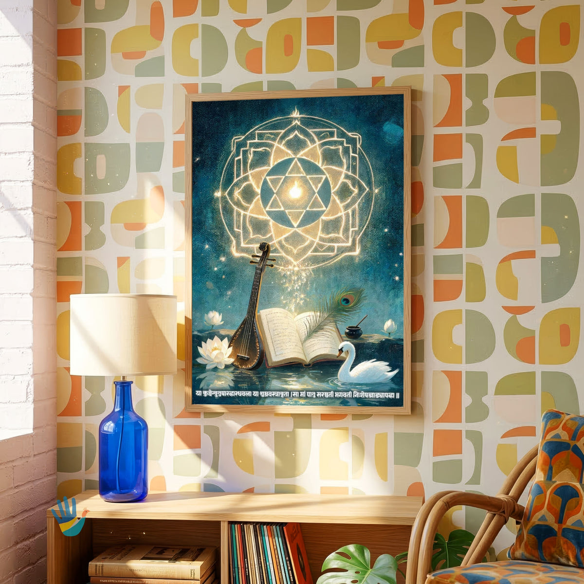 Vidya Yantra | Yantra Wall Art 3 : 4 Vertical Premium Wall Art Canvas by MeriDeewar