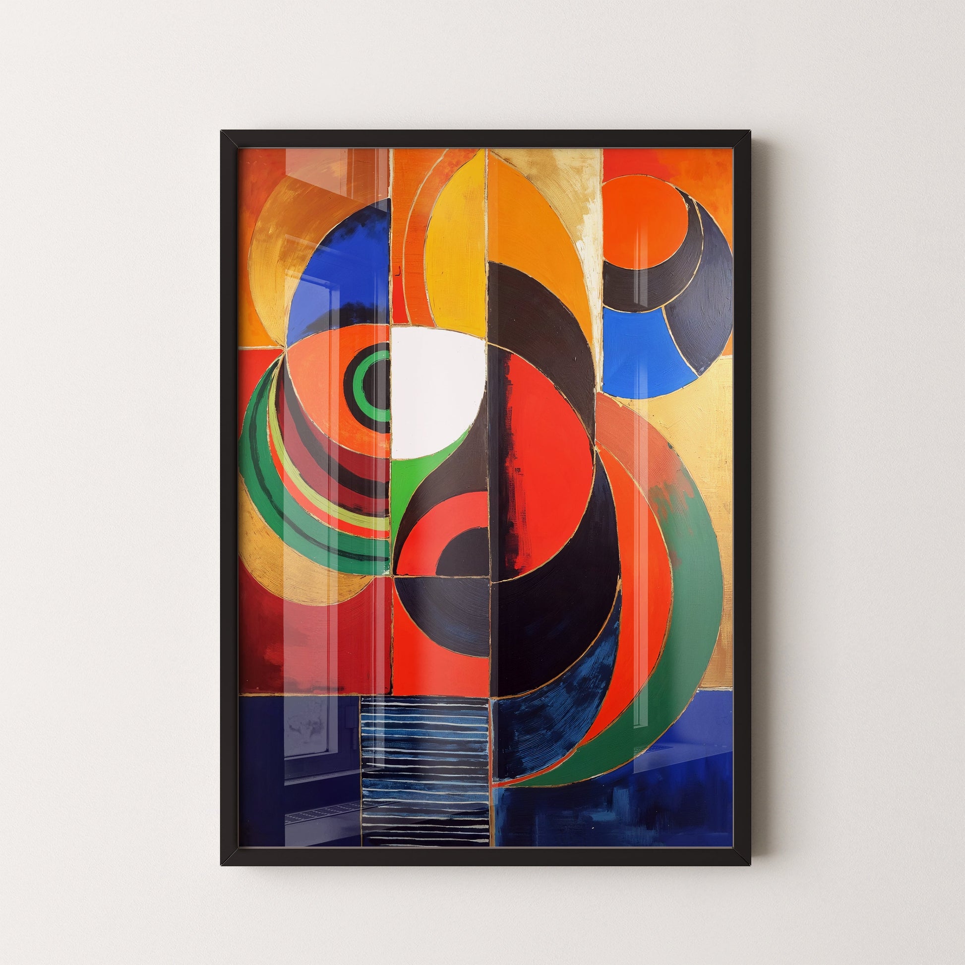 Vigorous S.H Raza-Inspired Abstract Painting for Modern Decor 3 : 4 Vertical New Premium Wall Art Canvas by MeriDeewar