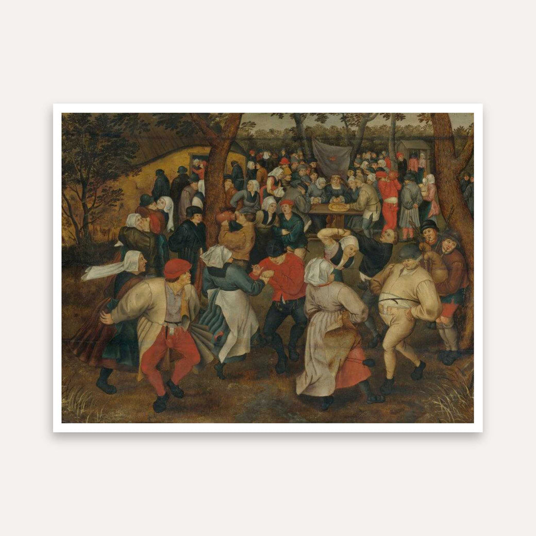 Village Festival Painting for Living Room | Pieter Bruegel Classic Wall Art | Giclée Print 4 : 3 Horizontal Premium Wall Art Canvas by MeriDeewar