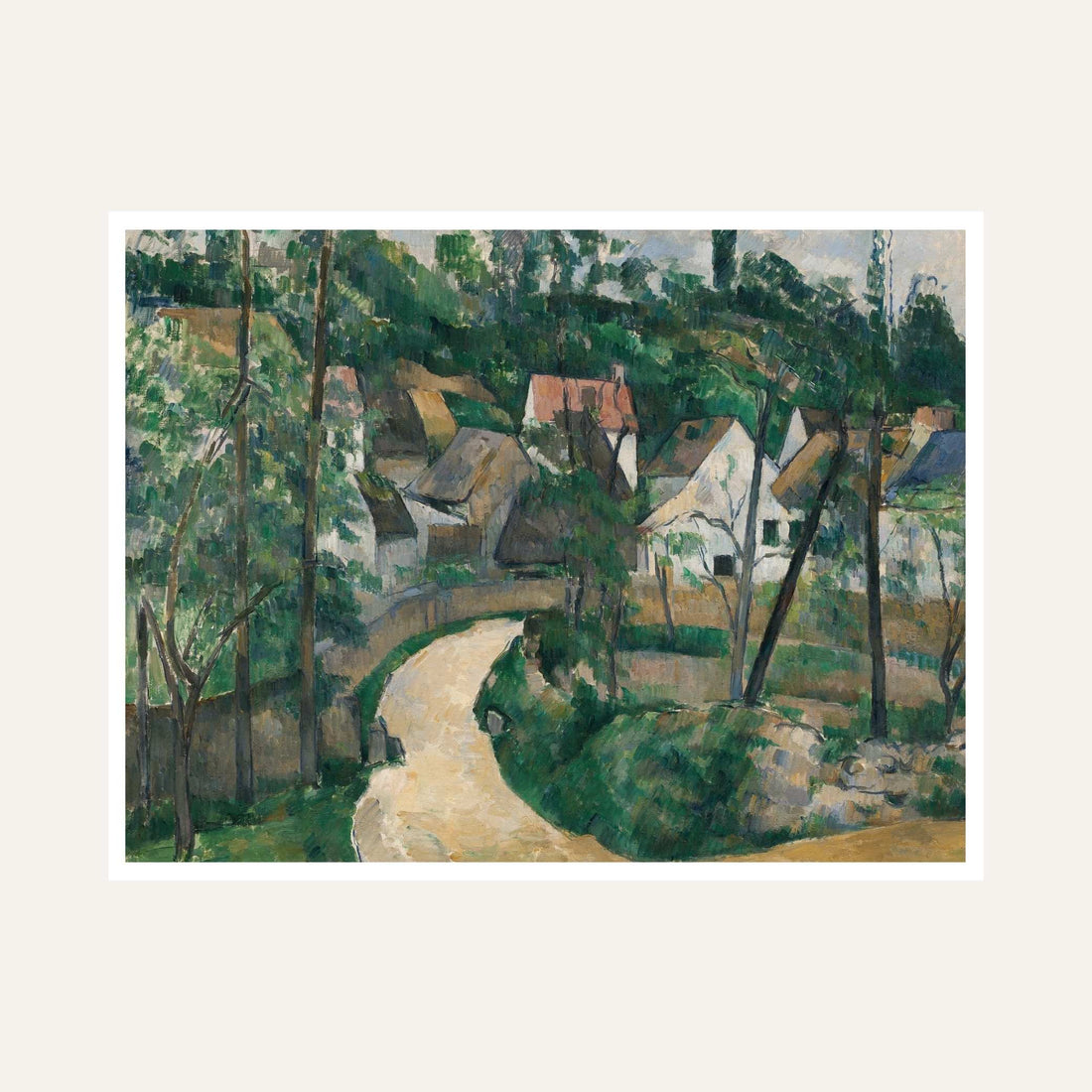 Village Scenery Painting for Living Room | Nature Landscape Wall Art | Giclée Print 6 : 5 Horizontal Premium Wall Art Canvas by MeriDeewar
