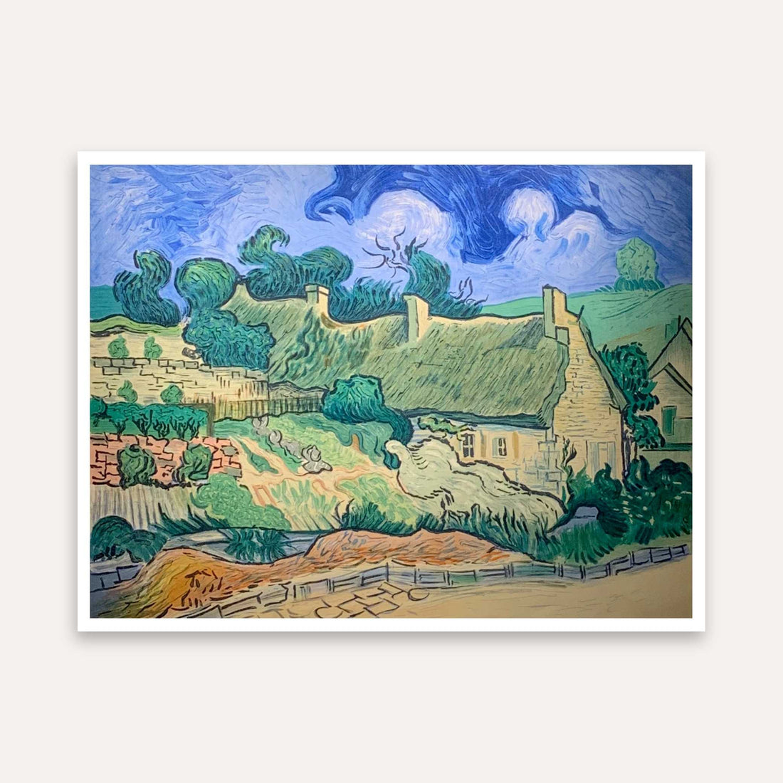 Village Scenery Painting for Living Room | Van Gogh Style Nature Wall Art | Giclée Print 5 : 4 Horizontal Premium Wall Art Canvas by MeriDeewar