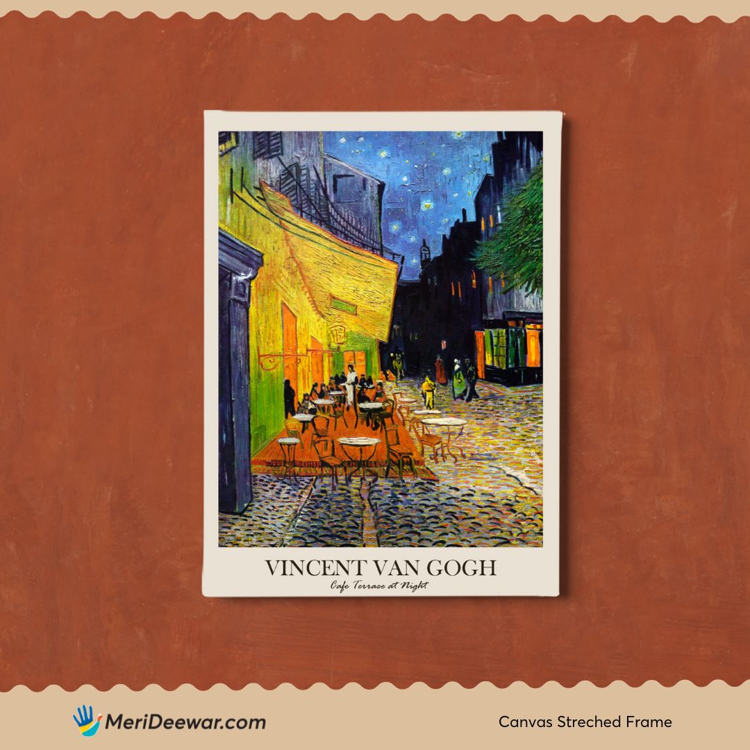 Vincent Van Gogh Night Scene Set Of 3 Walls Premium Wall Art Canvas by MeriDeewar