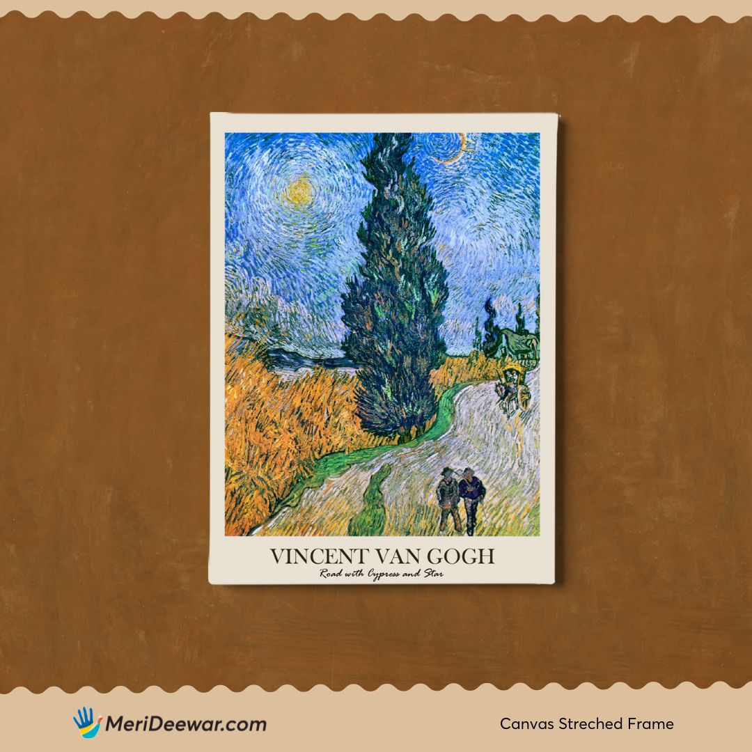 Vincent Van Gogh Night Scene Set Of 3 Walls Premium Wall Art Canvas by MeriDeewar