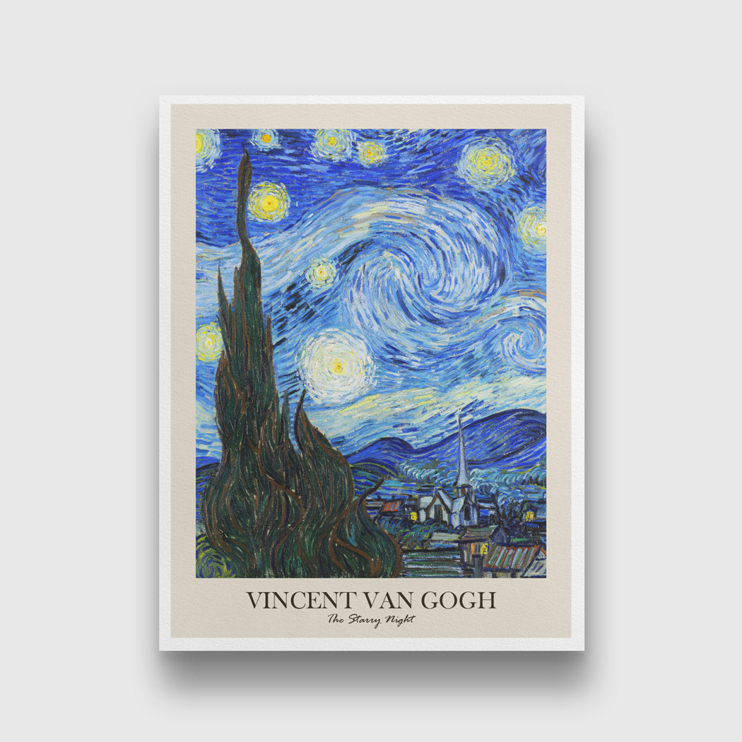 Vincent Van Gogh Night Scene Set Of 3 Walls Premium Wall Art Canvas by MeriDeewar