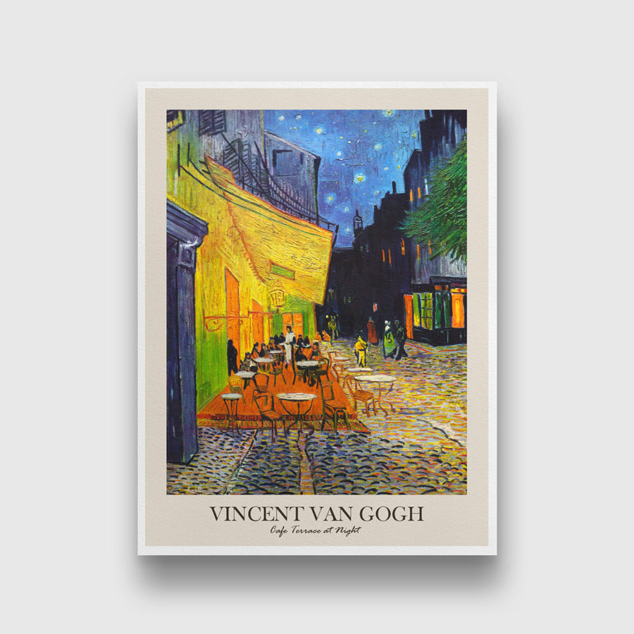 Vincent Van Gogh Night Scene Set Of 3 Walls Premium Wall Art Canvas by MeriDeewar