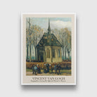 Vincent van Gogh's Church Scene Painting 3 : 4 Vertical New Premium Wall Art Canvas by MeriDeewar