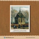 Vincent van Gogh's Church Scene Painting 3 : 4 Vertical New Premium Wall Art Canvas by MeriDeewar