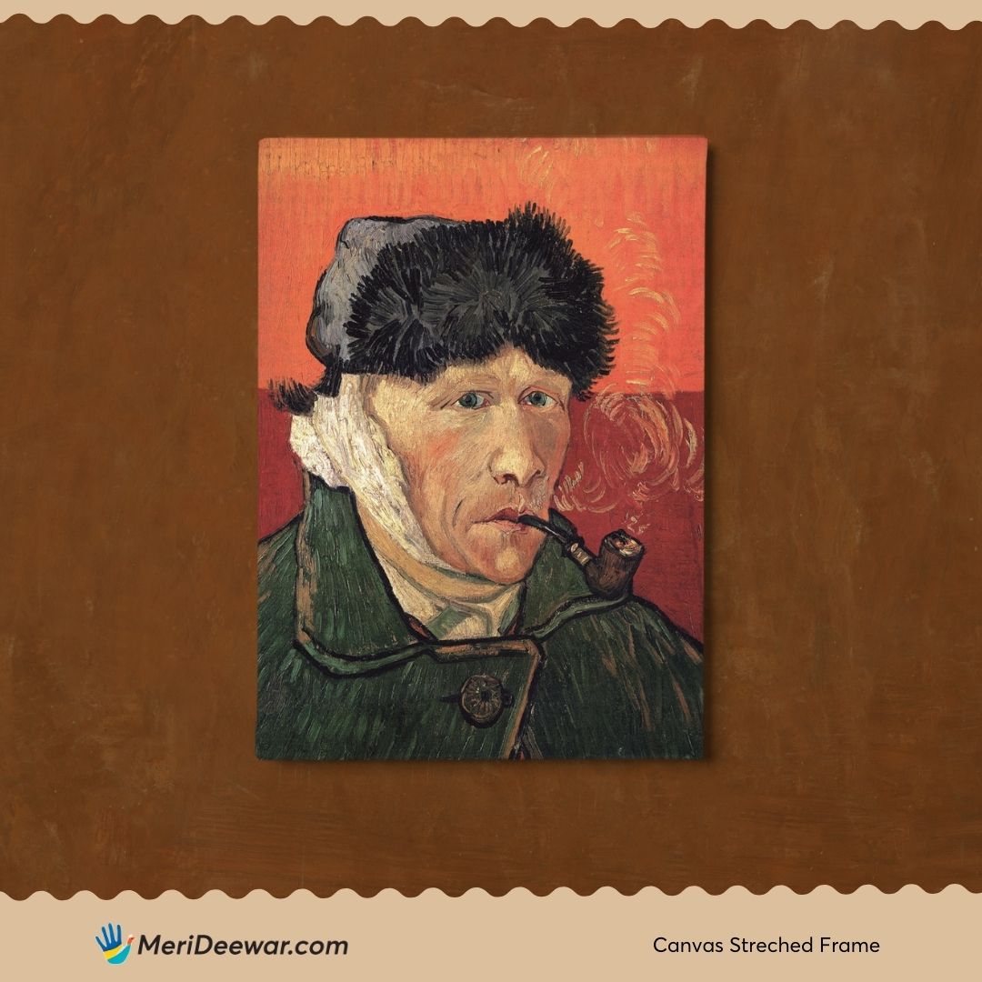Vincent Van Gogh Self portrait with Bandaged Ear 3 : 4 Vertical New Premium Wall Art Canvas by MeriDeewar