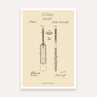 Vintage 1859 Cricket Bat Patent Print | Vertical Framed Wall Art 2 : 3 Vertical Premium Wall Art Canvas by MeriDeewar