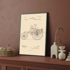 Vintage 1888 Automobile Patent Print | Vertical Framed Wall Art 2 : 3 Vertical Premium Wall Art Canvas by MeriDeewar