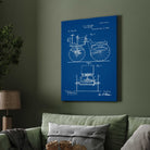 Vintage 1895 Road Engine Patent Print | Vertical Blueprint Framed Wall Art 2 : 3 Vertical Premium Wall Art Canvas by MeriDeewar