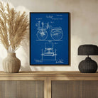 Vintage 1895 Road Engine Patent Print | Vertical Blueprint Framed Wall Art 2 : 3 Vertical Premium Wall Art Canvas by MeriDeewar