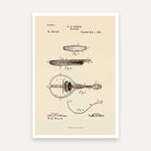 Vintage 1898 Mandolin Patent Print | Vertical Framed Wall Art 2 : 3 Vertical Premium Wall Art Canvas by MeriDeewar