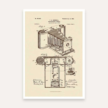 Vintage 1902 Photography Camera Patent Print | Vertical Parchment Framed Wall Art 2 : 3 Vertical Premium Wall Art Canvas by MeriDeewar
