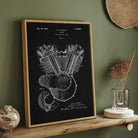 Vintage 1923 V-Twin Engine Patent Print | Vertical Chalkboard Framed Wall Art 2 : 3 Vertical Premium Wall Art Canvas by MeriDeewar