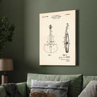 Vintage 1930 Stringed Musical Instrument Patent Print | Vertical Framed Wall Art 2 : 3 Vertical Premium Wall Art Canvas by MeriDeewar