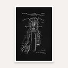 Vintage 1948 All-Wheel Drive Motorcycle Patent Print | Vertical Chalkboard Framed Wall Art 2 : 3 Vertical Premium Wall Art Canvas by MeriDeewar
