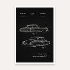 Vintage 1951 Automobile Design Patent Print | Vertical Chalkboard Framed Wall Art 2 : 3 Vertical Premium Wall Art Canvas by MeriDeewar
