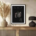 Vintage 1963 Photographic Camera Patent Print | Vertical Chalkboard Framed Wall Art 2 : 3 Vertical Premium Wall Art Canvas by MeriDeewar