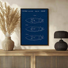 Vintage 1986 Watercraft Patent Print | Vertical Blueprint Framed Wall Art 2 : 3 Vertical Premium Wall Art Canvas by MeriDeewar