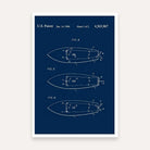Vintage 1986 Watercraft Patent Print | Vertical Blueprint Framed Wall Art 2 : 3 Vertical Premium Wall Art Canvas by MeriDeewar