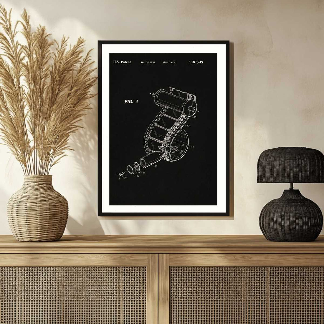 Vintage 1996  Film Soundtrack Reader Patent Print | Vertical Chalkboard Framed Wall Art 2 : 3 Vertical Premium Wall Art Canvas by MeriDeewar