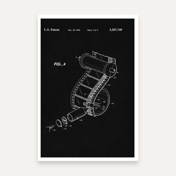 Vintage 1996  Film Soundtrack Reader Patent Print | Vertical Chalkboard Framed Wall Art 2 : 3 Vertical Premium Wall Art Canvas by MeriDeewar