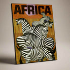 Vintage "Africa" Zebra Wildlife Poster | Vertical Borderless Art Frame Poster Premium Wall Art Canvas by MeriDeewar