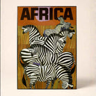 Vintage "Africa" Zebra Wildlife Poster | Vertical Borderless Art Frame Poster Premium Wall Art Canvas by MeriDeewar