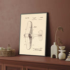 Vintage Airplane Design Patent Print | Vertical Parchment Framed Wall Art 2 : 3 Vertical Premium Wall Art Canvas by MeriDeewar