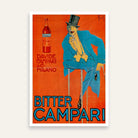Vintage Art Deco Italian Marcello Nizzoli Bitter Campari Advertisement Poster | Vertical Retro White Framed Wall Art 2 : 3 Vertical Premium Wall Art Canvas by MeriDeewar