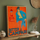 Vintage Art Deco Italian Marcello Nizzoli Bitter Campari Advertisement Poster | Vertical Retro White Framed Wall Art 2 : 3 Vertical Premium Wall Art Canvas by MeriDeewar