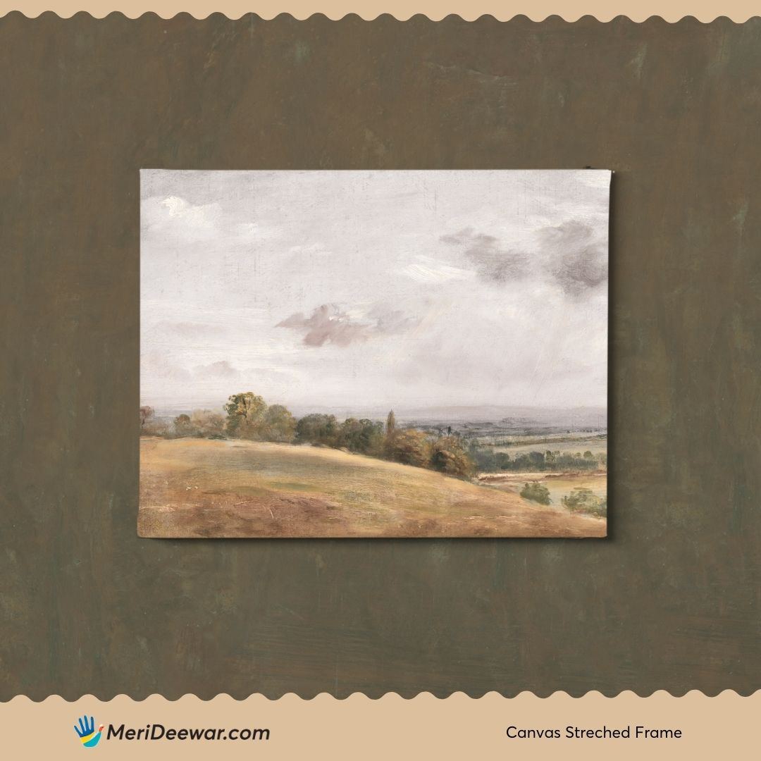 Vintage Art Landscape Painting 3 : 4 Horizontal New Premium Wall Art Canvas by MeriDeewar