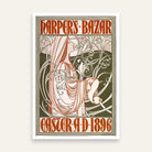 Vintage Art Nouveau Will H. Bradley Harper's Bazar Easter 1896 Illustration Poster | Vertical Retro White Framed Wall Art 2 : 3 Vertical Premium Wall Art Canvas by MeriDeewar