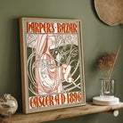 Vintage Art Nouveau Will H. Bradley Harper's Bazar Easter 1896 Illustration Poster | Vertical Retro White Framed Wall Art 2 : 3 Vertical Premium Wall Art Canvas by MeriDeewar