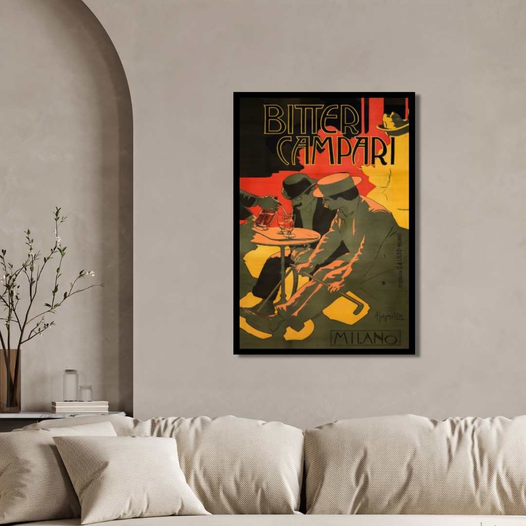 CampariアドルフォホーエンシュタインAdolfoHohensteinアート Vintage Adolf Hohenstein Bitter Campari Milano Poster | MeriDeewar