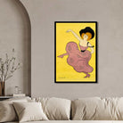 Vintage Belle Époque Cappiello Cabaret Dancer Illustration Poster | Vertical White Framed Wall Art 2 : 3 Vertical Premium Wall Art Canvas by MeriDeewar