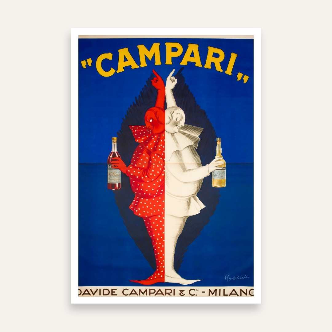 Vintage Belle Époque Leonetto Cappiello Campari Bitter Cordial Illustration Poster | Vertical Retro White Framed Wall Art 2 : 3 Vertical Premium Wall Art Canvas by MeriDeewar