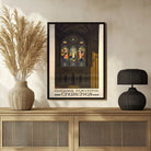 Vintage "Chicago's Beautiful Churches" Elevated Lines Poster | Vertical White Framed Wall Art 2 : 3 Vertical Premium Wall Art Canvas by MeriDeewar