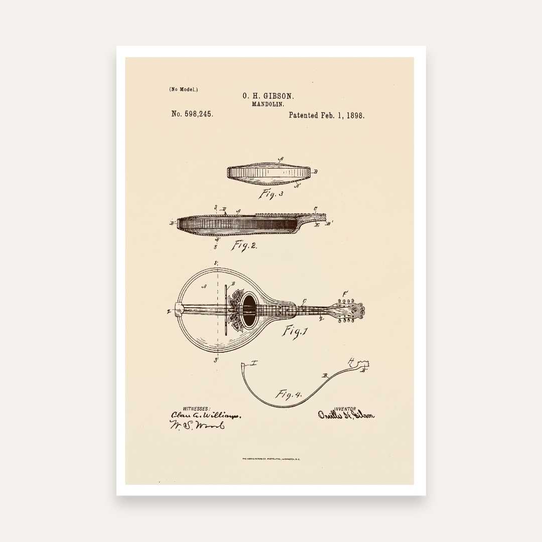 Vintage Engineering & Music Patent Art Gallery Wall Set of 6 | Industrial Blueprint, Charcoal Black, & Aged Parchment Vertical Wooden Framed Prints Walls Premium Wall Art Canvas by MeriDeewar
