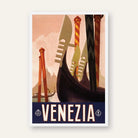 Vintage ENIT "Venezia" Italy Travel Poster | Vertical White Framed Wall Art 2 : 3 Vertical Premium Wall Art Canvas by MeriDeewar