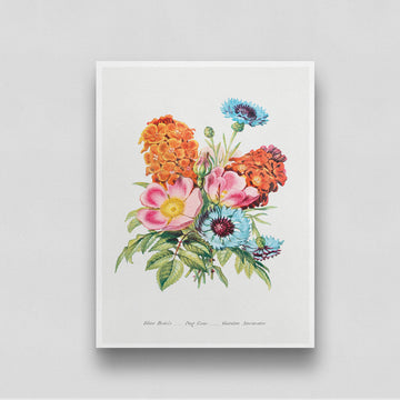 Vintage flower bouquet Artwork 3 : 4 Vertical New Premium Wall Art Canvas by MeriDeewar