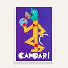 Vintage Futurist Depero Purple Campari Aperitif Illustration Poster | Vertical Retro White Framed Wall Art 2 : 3 Vertical Premium Wall Art Canvas by MeriDeewar