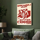 Vintage Futurist Italian Depero Bitter Campari Advertisement Illustration Poster | Vertical Retro White Framed Wall Art 2 : 3 Vertical Premium Wall Art Canvas by MeriDeewar