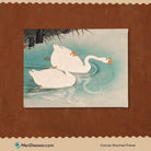 Vintage Geese Amid Reeds White Painting 3 : 4 Horizontal New Premium Wall Art Canvas by MeriDeewar