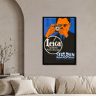 Vintage German Leica Camera Advertisement Illustration Poster | Vertical White Framed Wall Art 2 : 3 Vertical Premium Wall Art Canvas by MeriDeewar